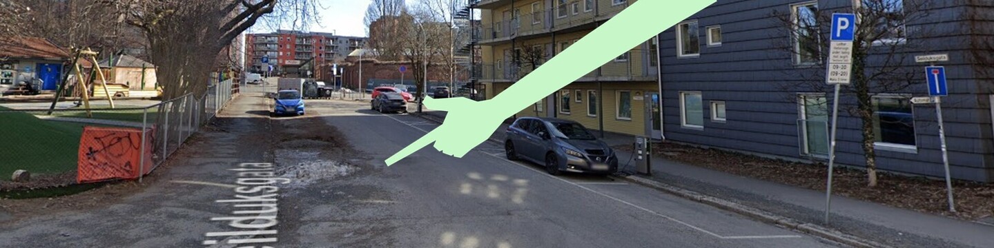 Bilde fra Google maps slik slik gaten er opprinnelig